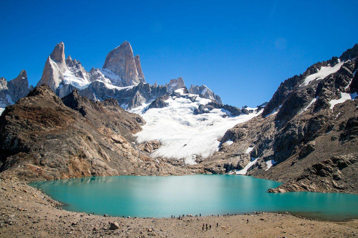 Fitz Roy en Laguna de los Tres in Patagonië